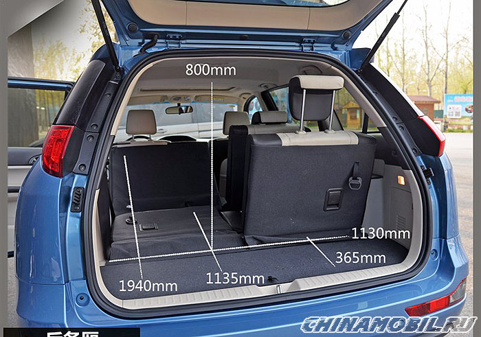Размеры багажника Chery Arrizo M7