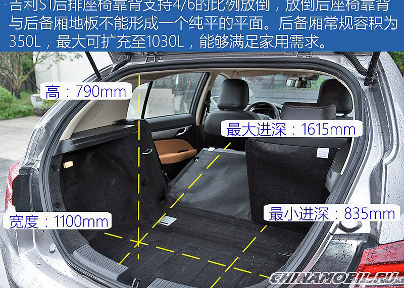 Geely Vision S1: Trunk size
